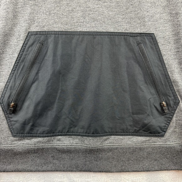 Burton Hoodie Mens Medium Gray Dryride Fleece Pullover Zipper Pocket Lined - Picture 5 of 14